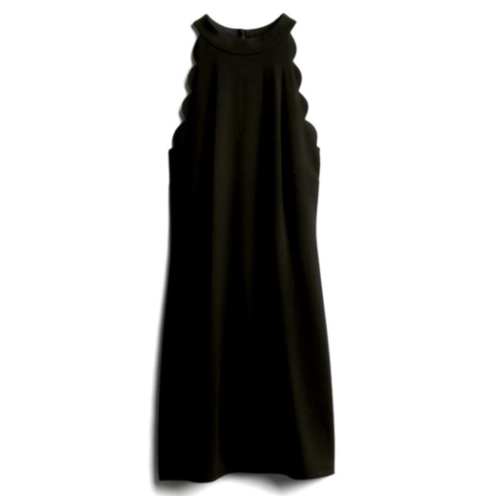 Fortune + Ivy Marina Scallop Detail Dress in Black (NWOT)